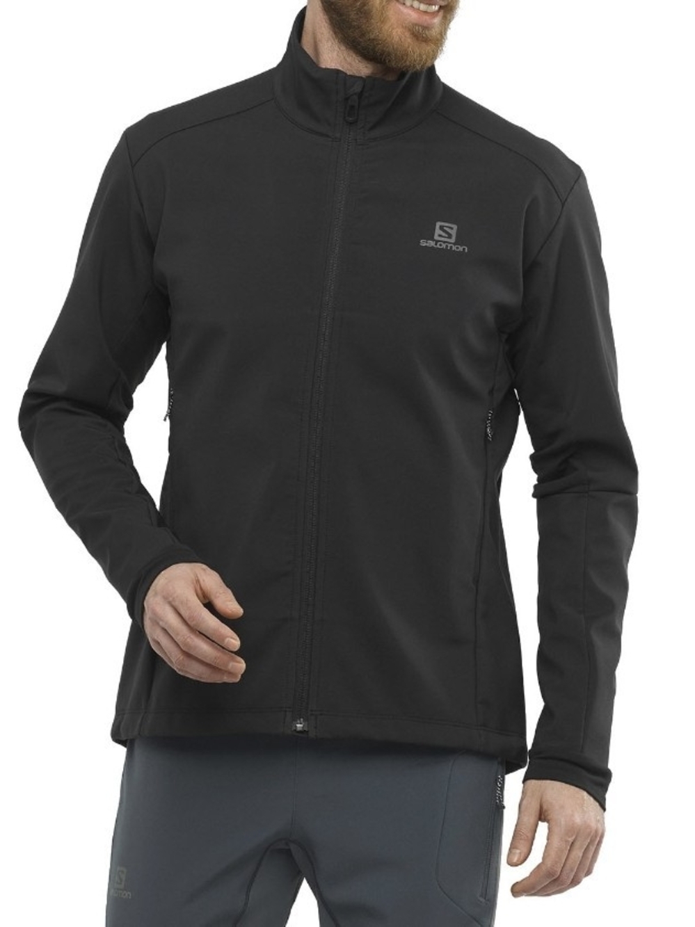 Salomon Men's Black Full-Zip Performance Jacket